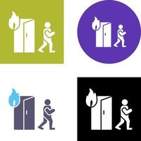 Unique Running from Fire Icon Design vector