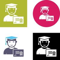 Unique Receiving Diploma Icon Design vector