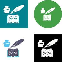 Unique Quill and Book Icon Design vector