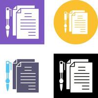 Unique Documents and Pen Icon Design vector