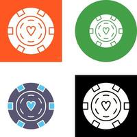 Unique Poker Chips Icon Design vector