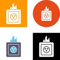 Unique Fire in Socket Icon Design vector