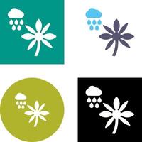 flor con lluvia icono diseño vector