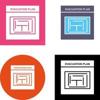 diseño de icono de plan de evacuación vector