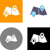 Folded Map Icon Design vector