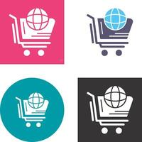 mundo compras icono diseño vector