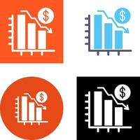 Chart Down Icon Design vector