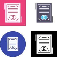 Wedding Contract Icon Design vector