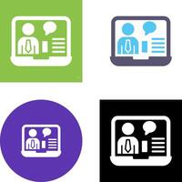 Online Job Interview Icon Design vector