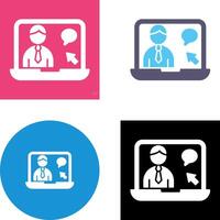 Online Interview Icon Design vector