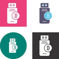 Bitcoin Usb Device Icon Design vector