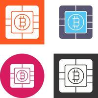 Bitcoin Chip Icon Design vector