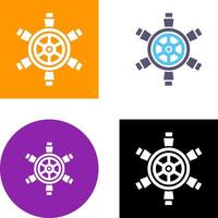 Ship Wheel Icon Design vector