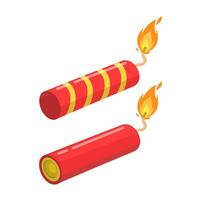 Firework And Dynamite Cartoon Illustration vector