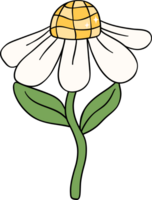 retro Blume Leistung mit Stengel Karikatur Charakter png