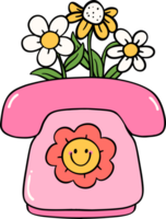 retro Blume Leistung Telefon png