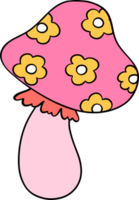 retro flor poder seta png