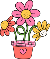 retro flor poder maceta png