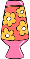 Retro flower power lava lamp png