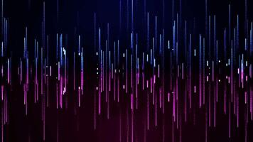 Abstract digital background with glowing neon particles of lines moving up and down. movement of a stream of glowing bright rays of light. digital science, technology background. Seamless loop video