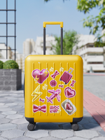 suitcase sticker mockup psd