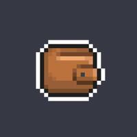 brown wallet in pixel art style vector