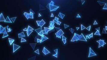 Abstract digital background with rotating triangles cubes. Technology or futuristic background. seamless loop. video