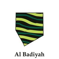 Alabama badiyah ciudad mapa de saudi arabia, simplificado mapa diseño, creativo diseño modelo vector