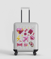 suitcase sticker mockup psd