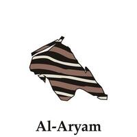 Al Aryam City Map of Saudi Arabia, Simplified map design, creative design template vector