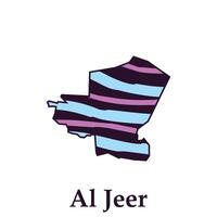 Map City of Al Jeer design template, national borders and important cities illustration design template vector
