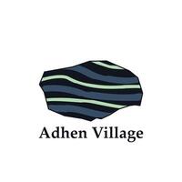 Adhen Village City Map of Saudi Arabia, Simplified map design, creative design template vector