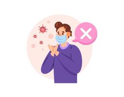 disease x. a man is wearing a mask to protect himself from viruses and bacteria. reject the pandemic. protect yourself from infection or virus attack. maintain health. illustration concept design vector