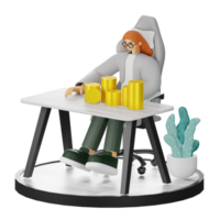 3D Illustrations of Financial Management png