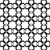 Abstract seamless floral pattern in black on white background vector