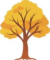 mano dibujado acuarela ilustración de amarillo otoño árbol vector