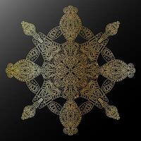 golden snowflake art vector