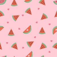 Seamless bright pattern of watermelons. Suitable for backgrounds, wallpapers, fabrics, textiles, wrapping paper, printed materials and more. vector