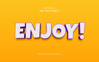 genieten 3d tekst effect psd