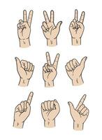 Hand Gesture Doodle Style Illustration vector