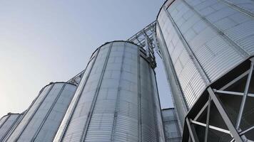 Silos for grain storage. Agricultural elevators for grain storage video