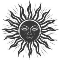 silhouette logo or symmbol of sun black color only vector
