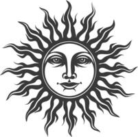 silhouette logo or symmbol of sun black color only vector