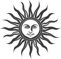 silhouette logo or symmbol of sun black color only vector