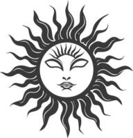 silhouette logo or symmbol of sun black color only vector