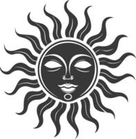 silhouette logo or symmbol of sun black color only vector