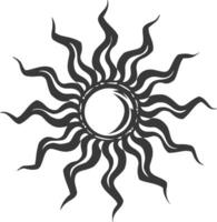 silhouette logo or symmbol of sun black color only vector