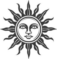 silhouette logo or symmbol of sun black color only vector