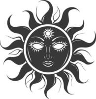 silhouette logo or symmbol of sun black color only vector