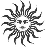 silhouette logo or symmbol of sun black color only vector